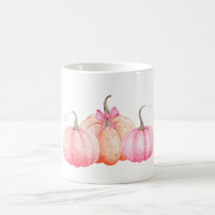 Mug Aquarelle rose Bow Citrouilles pour l'automne