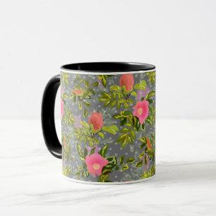 Mug Aquarelle rose fleurs rose rétro fleurie botanique