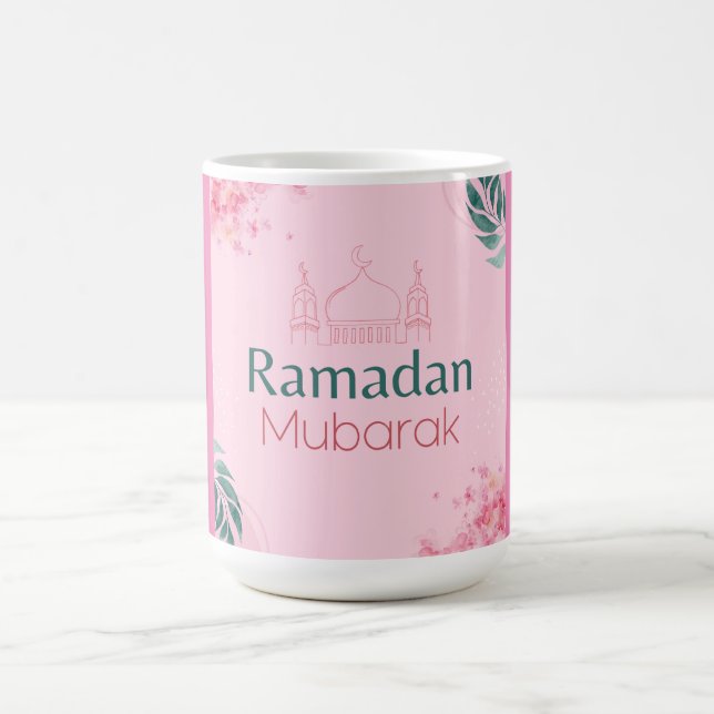 Mug Aquarelle rose Floral Ramadan Moubarak Sticker (Centre)
