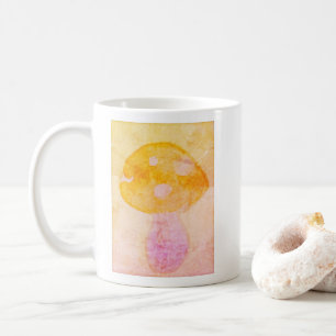 Mug Aquarelle rose orange coloré Champignons