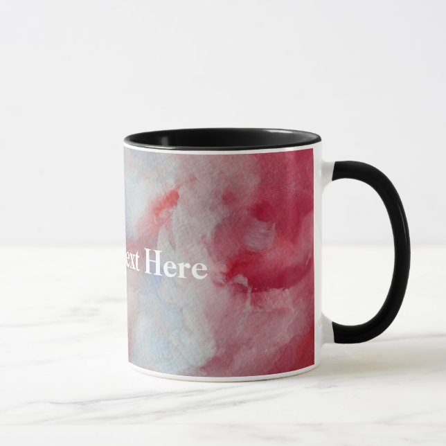 Mug Aquarelle rose personnalisée Texte Ringer Combo Mu (Droite)