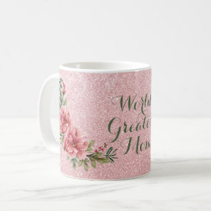 Mug Aquarelle rose sur la Parties scintillant - La plu