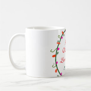 Mug aquarelle rouge blanc floral wreath joyeux Noël