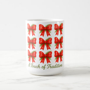 Mug Aquarelle Rouge Bow Touch of Tradition Cadeau Moti