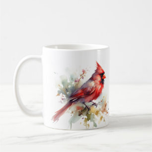Mug Aquarelle rouge carinal moderne