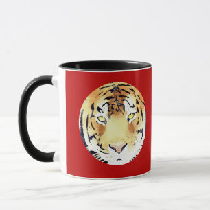 Mug Aquarelle rouge Tigre chinois Nouvel An 2022 Zodia