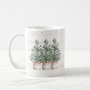 Mug Aquarelle rustique Arbres À feuillage persistant M