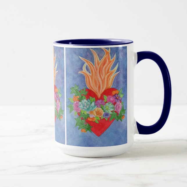 Mug Aquarelle Sacré-Coeur bleu (Droite)