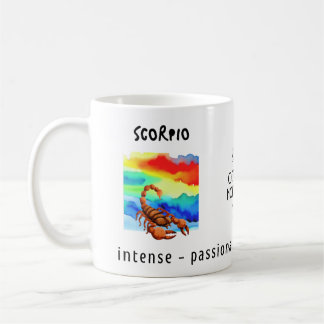 Mug aquarelle Scorpio signe et caractéristiques du zod