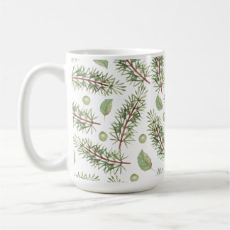 Mug Aquarelle Simple Feuille verte Noël Guerre de Noël