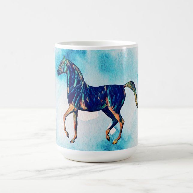 Mug Aquarelle Style Aqua Blue Horg Cup (Centre)