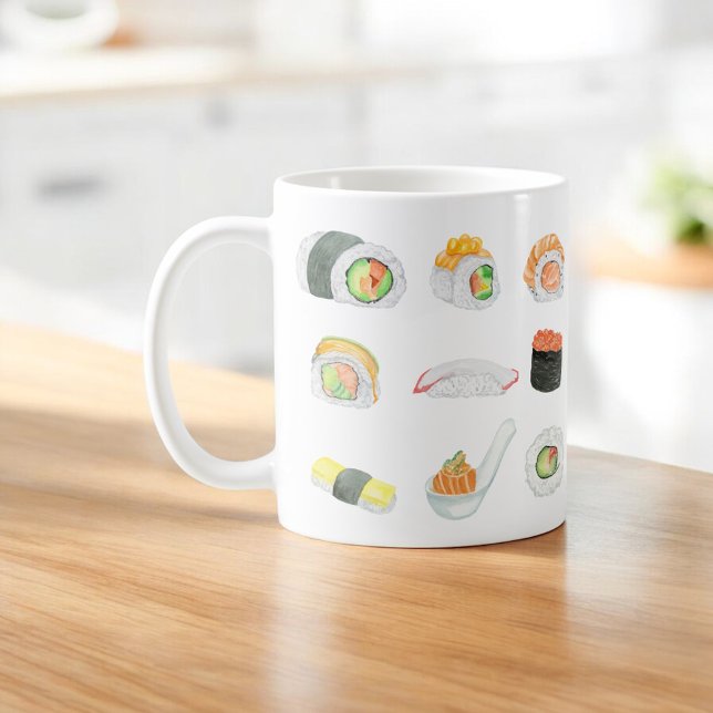 Mug Aquarelle Sushi Rolls (Créateur téléchargé)