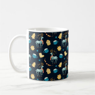 Mug Aquarelle transparente motif avec cerfs de noël g