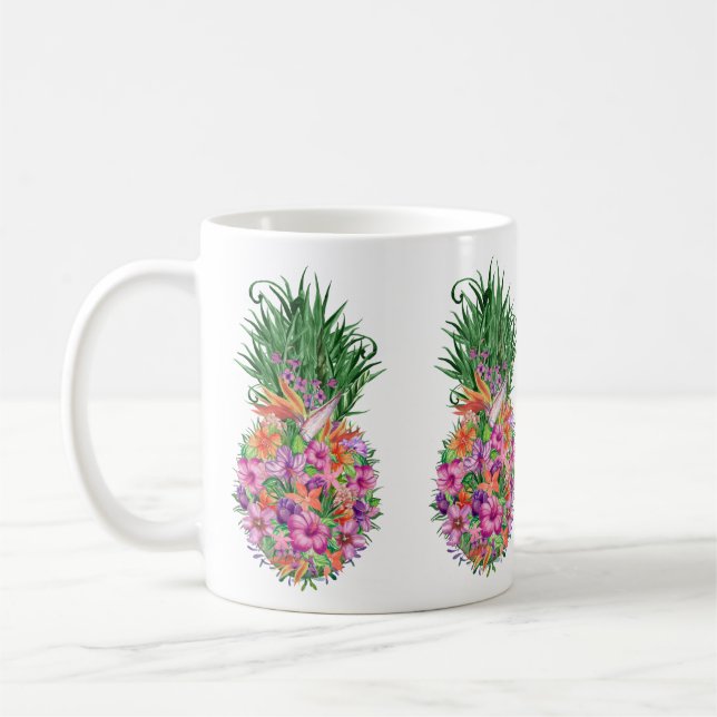 Mug Aquarelle tropicale d'ananas (Gauche)