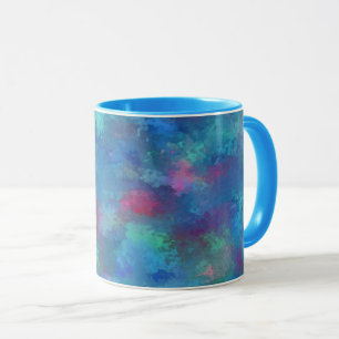 Mug Aquarelle Turquoise rose bleue Abstraction