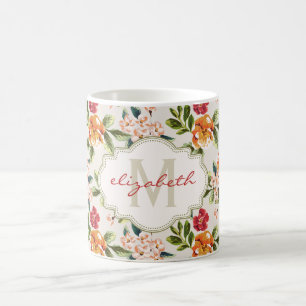 Mug Aquarelle Vintage de Monogramme