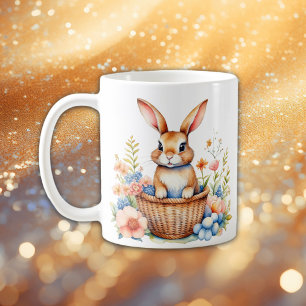 Mug Aquarelle vintage Lapin de Pâques Personnalisé