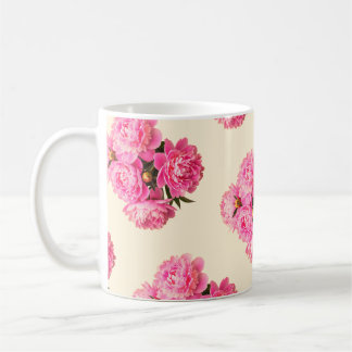 Mug Aquarelle vintage Peonies roses Floral