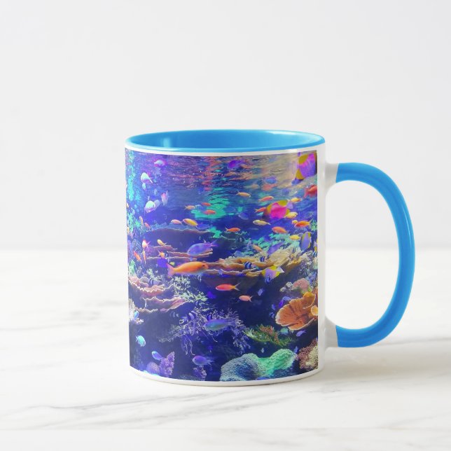 Mug Aquarium tropical coloré vibrant de poissons (Droite)