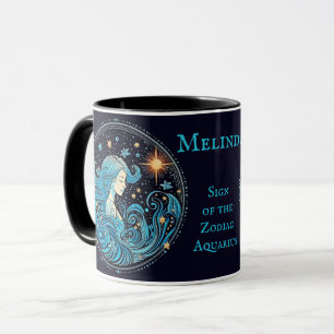 Mug Aquarius Anniversaire Cadeau Ajouter un nom Café N