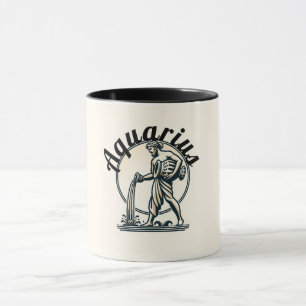 Mug Aquarius le porteur d'eau Zodiac Vintage