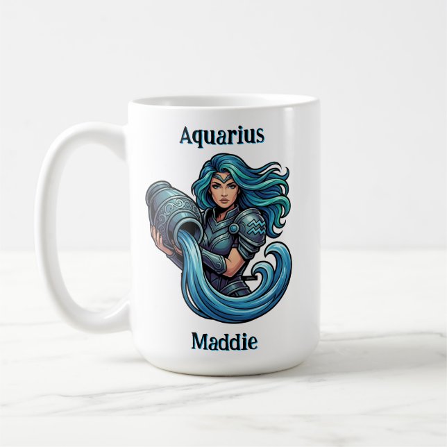 Mug Aquarius Traits and Dates | Personalized (Gauche)