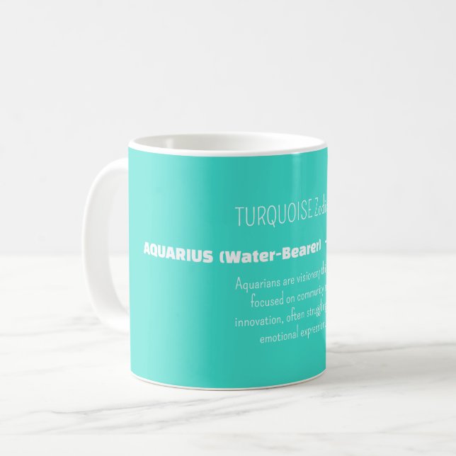 Mug AQUARIUS Zodiac Sign Personality Traits (Devant gauche)