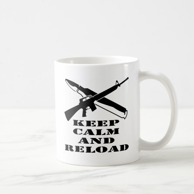 Mug AR-15 M-16 gardent le calme et le rechargent (Droite)