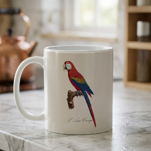 Mug Ara rouge ou Ara macao, Ara macao