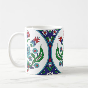 Mug arabique turque, fleurs de tulipe, motif sans cout
