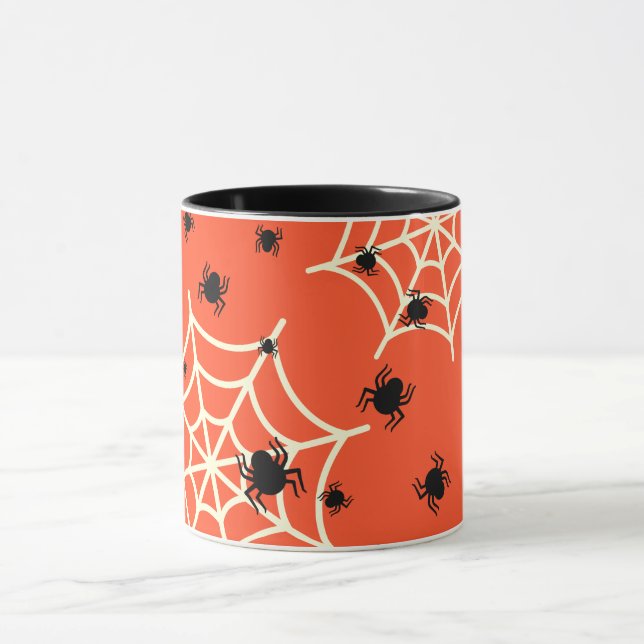 Mug Araignées d'Halloween sur le Web (Centre)