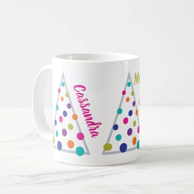 Mug Arborescence joyeuse et brillante avec nom (Créateur téléchargé)