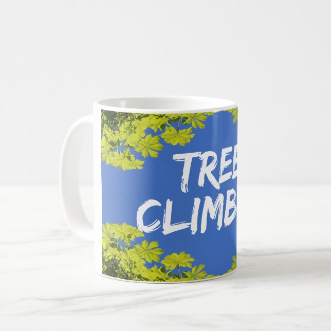 Mug Arboriste : Arbre grimpeur vert feuilles (Devant gauche)