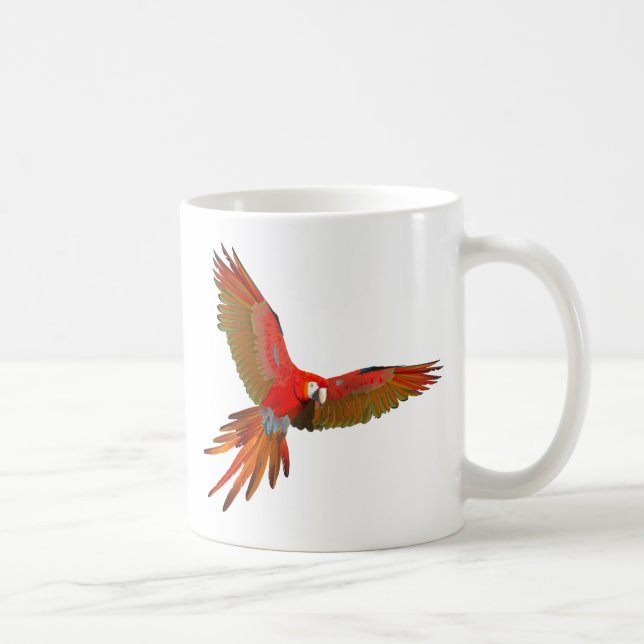 Mug Arbre à mouches colorée Scarlet macaw (Droite)