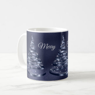 Mug Arbre à ruban bleu brillant de Noël