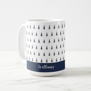 Mug Arbre Abstrait Tartan Monogrammé