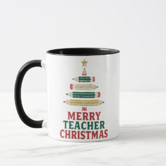 Mug Arbre crayon de Noël de l'enseignant