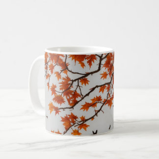 Mug Arbre d'automne avec Feuilles et oiseaux