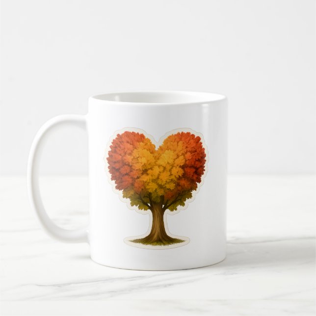 Mug Arbre d'automne en forme de coeur (Gauche)