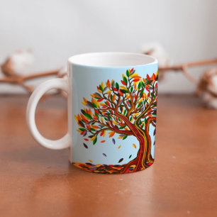 Mug Arbre d'automne personnalisable Couleurs chaudes A