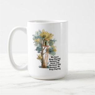 Mug Arbre de citation motivante Ne cesse pas de jouer