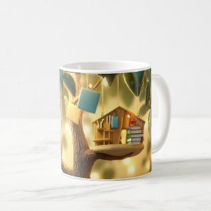 Mug "Arbre de la connaissance" avec des livres suspend