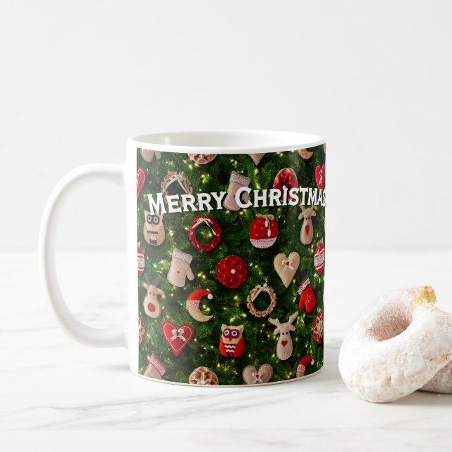 Mug Arbre de Noël avec des jouets en feutre (Avec donut)
