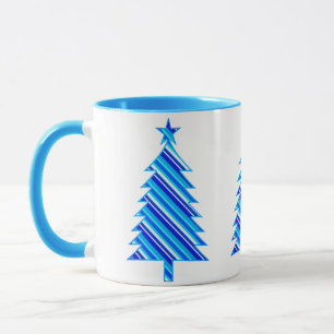 Mug Arbre de Noël bleu et turquoise