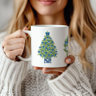 Mug Arbre de Noël de la Chinoiserie et couronne