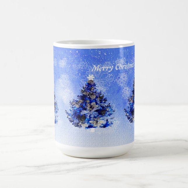 Mug Arbre de Noël décoré en bleu (Centre)