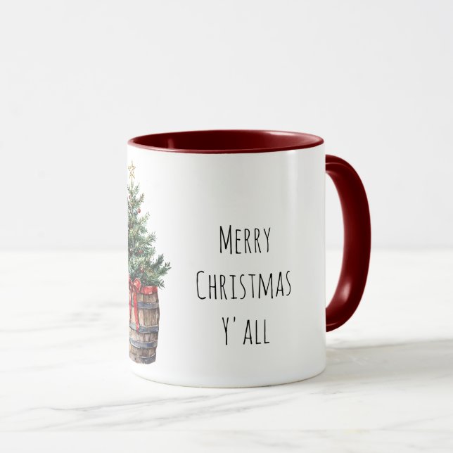 Mug Arbre de Noël en baril (Devant droit)