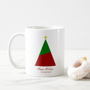 Mug Arbre de Noël minimaliste de vacances rouge vert