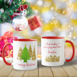 Mug Arbre de Noël Minimaliste parties scintillant
