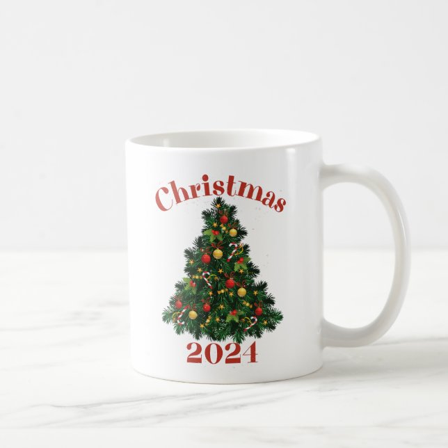 Mug Arbre de Noël personnalisé, Fête (Droite)